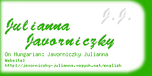 julianna javorniczky business card